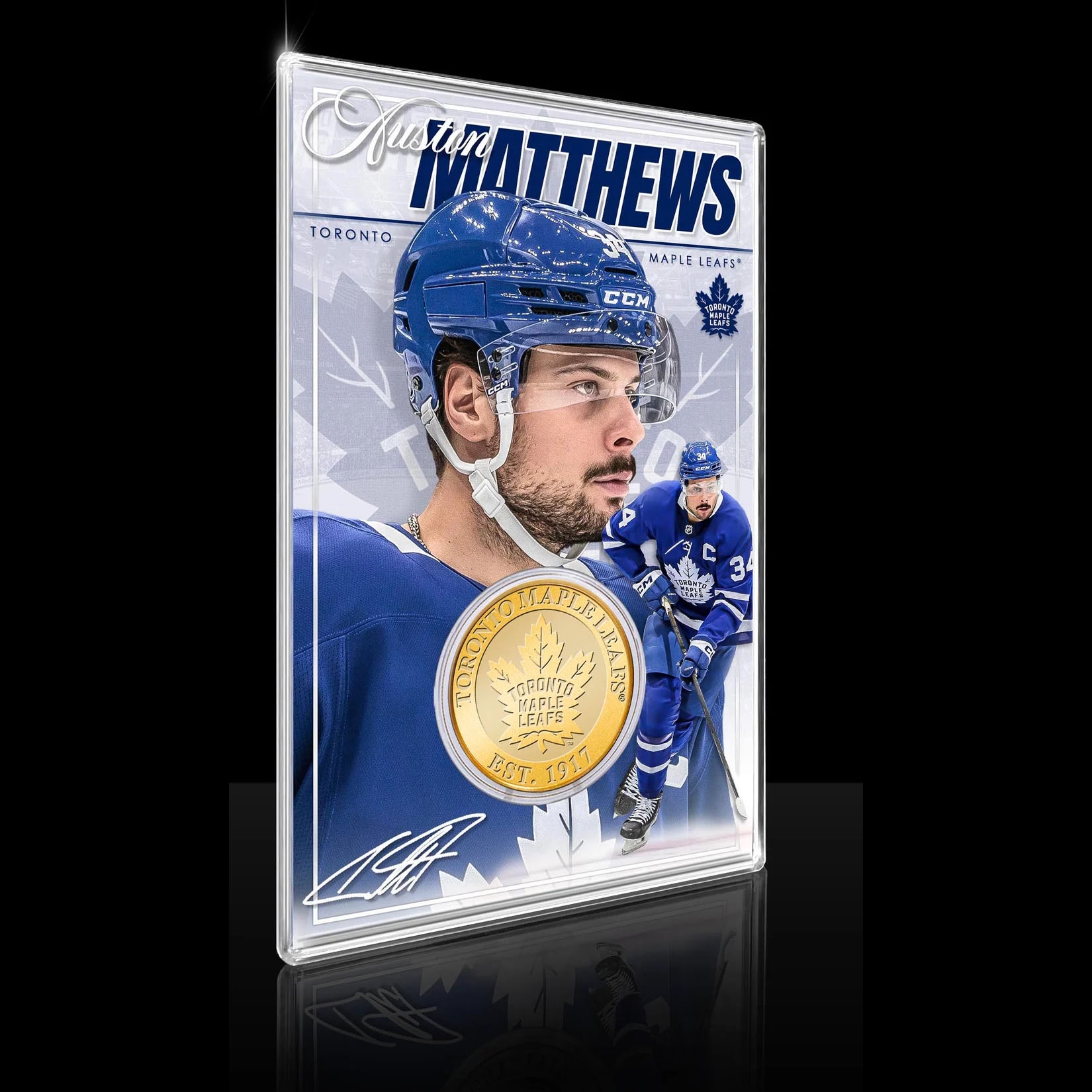 Auston Matthews Toronto Maple Leafs Acrylic Bronze Coin Holder