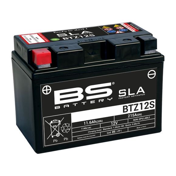 BS Battery SLA YTZ12S/BTZ12S Closed Type Acid Battery Maintenance Free/Ready to UseRef: 321807 / 1080703
