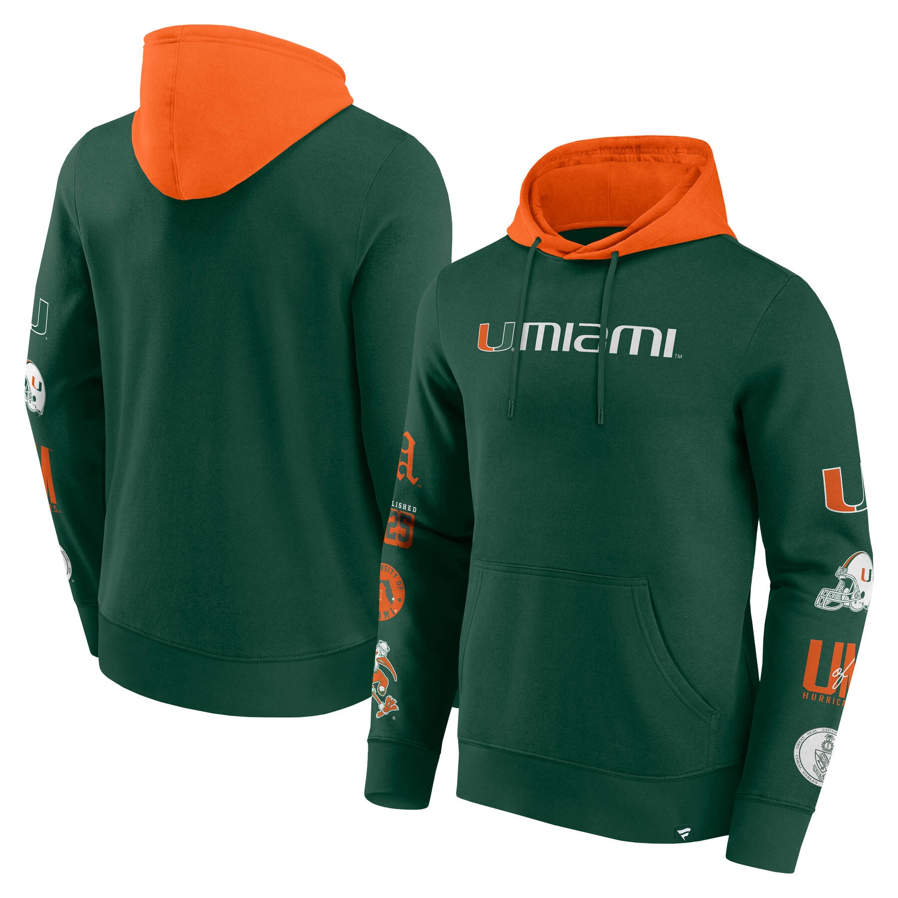 Miami Hurricanes Colorblock Badge NCAA Hoodie