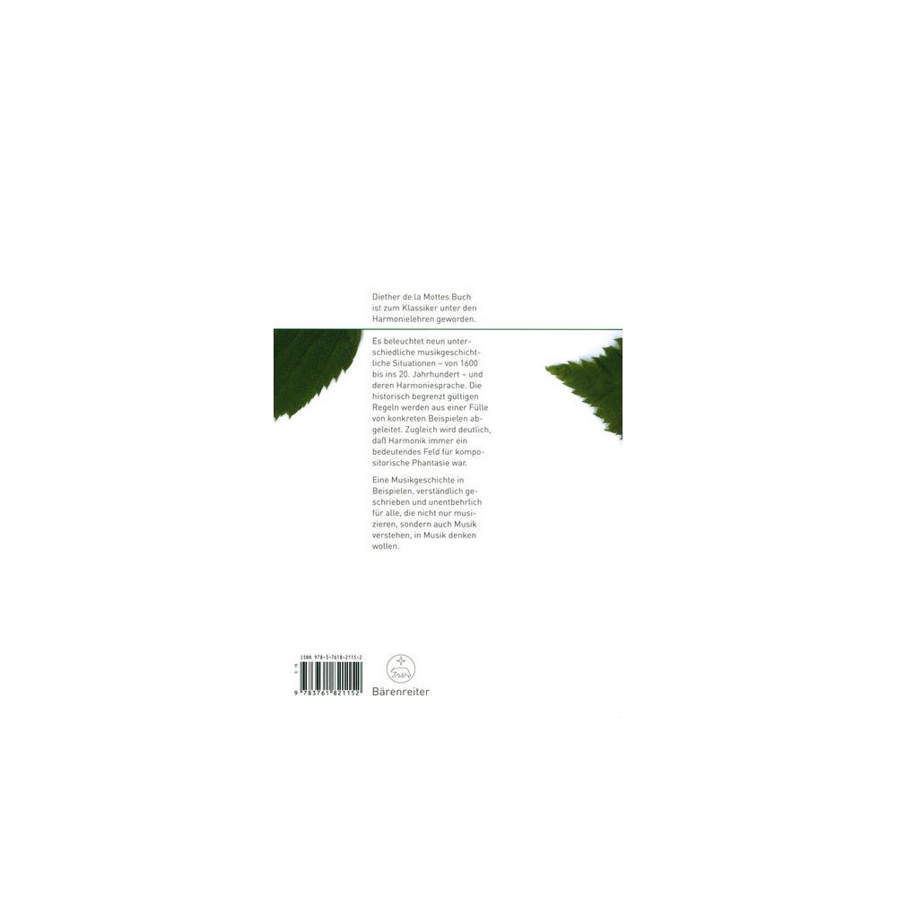Bärenreiter De La Motte Harmonielehre – Thomann Ireland