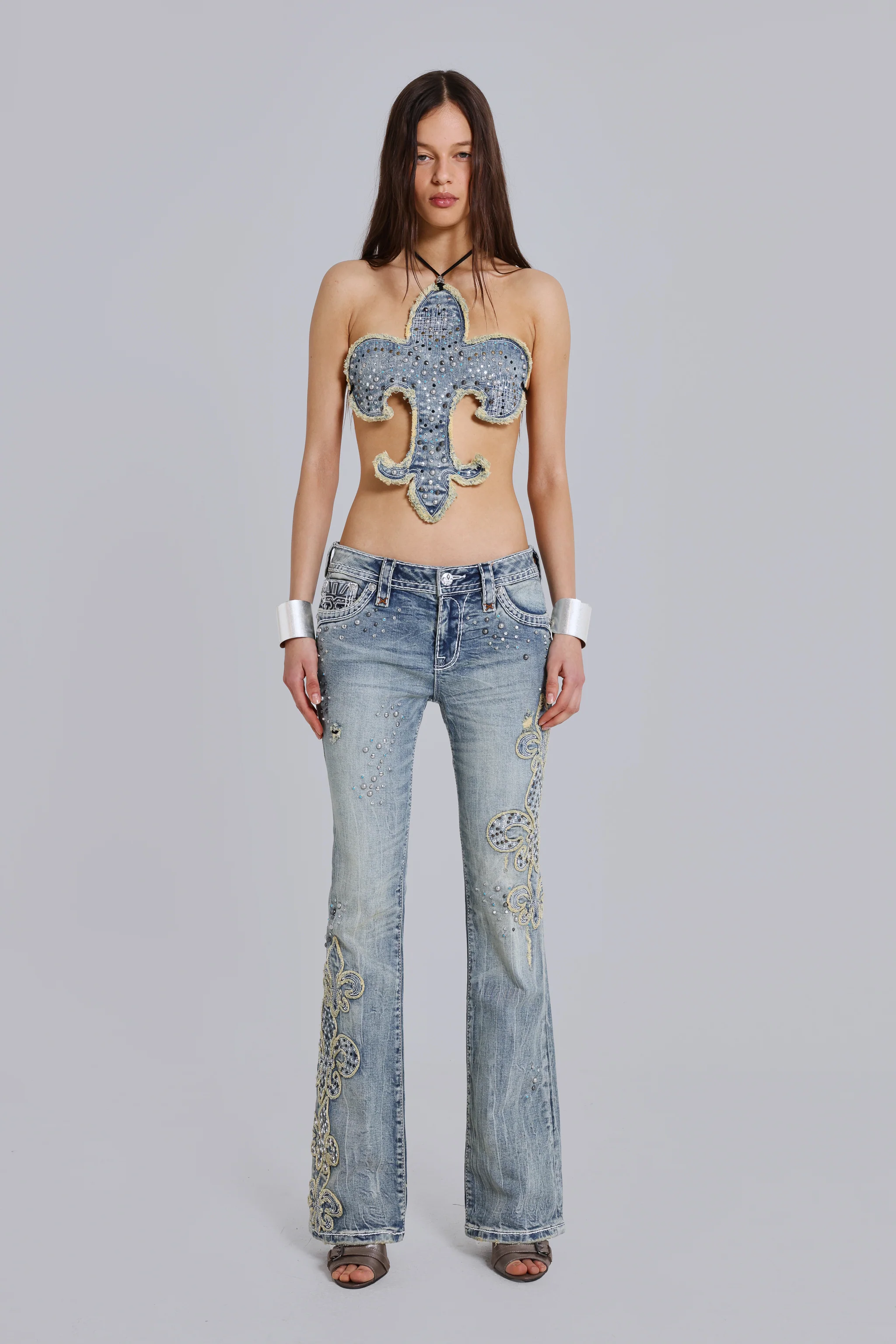 Rock Revival Studded Fleur de Lis Top