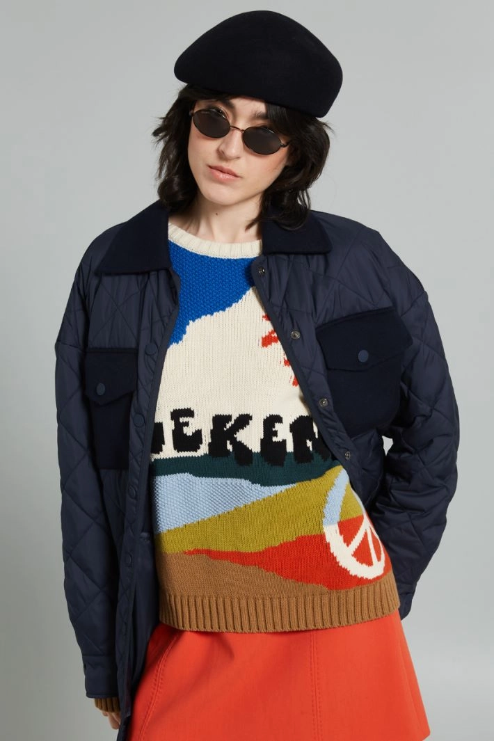 Wool dome hat - BLUE