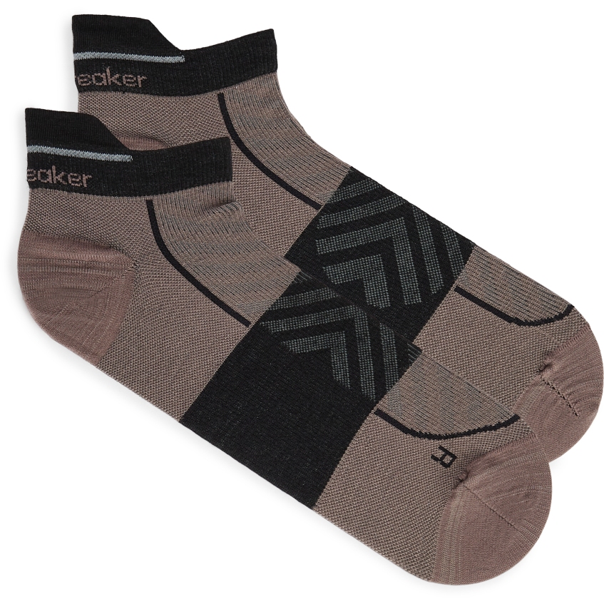 Icebreaker Merino Run+ Ultralight Micro Socks Men - Porcini/Black