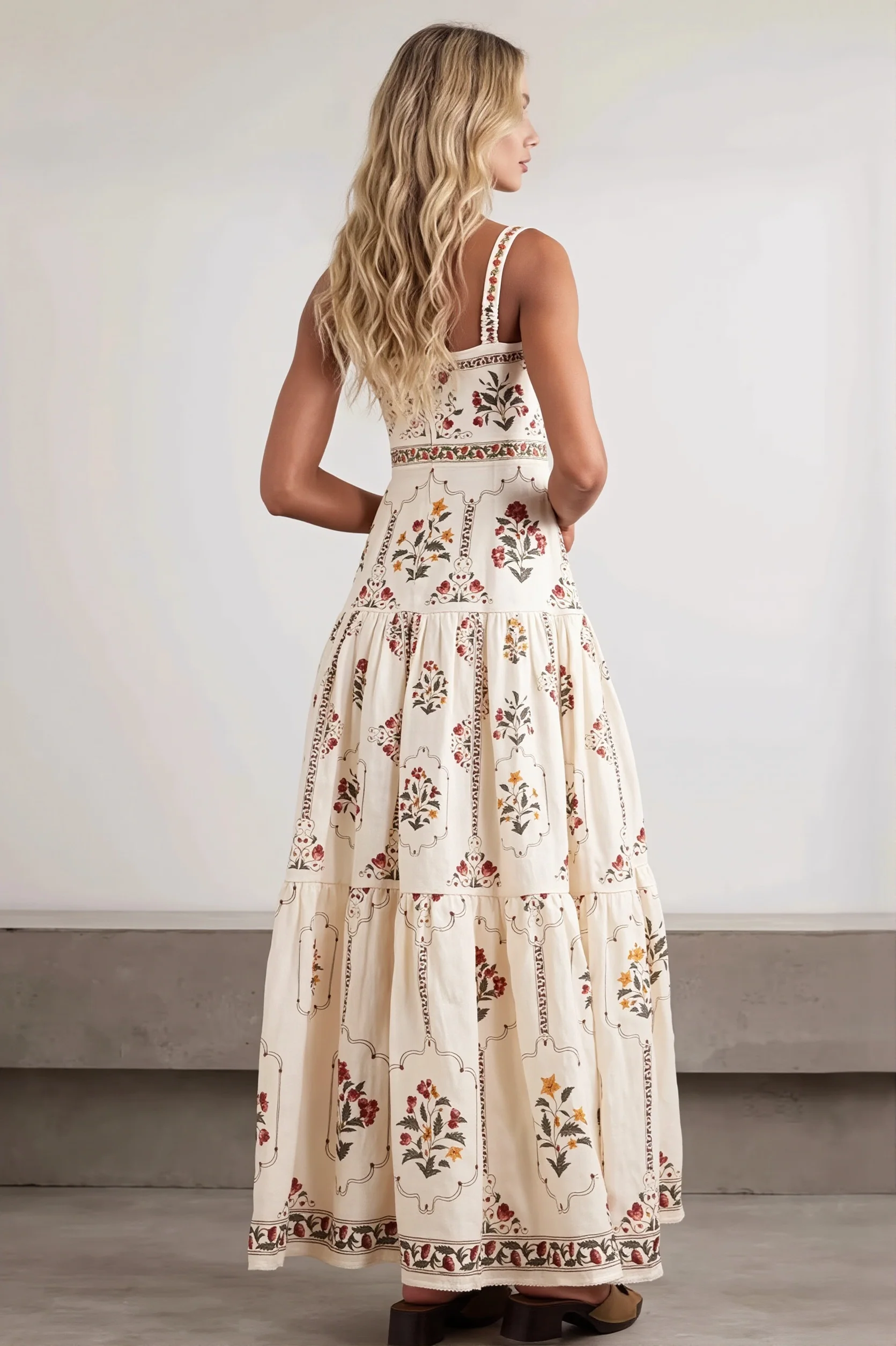 Floral Patchwork Long Boho Dress