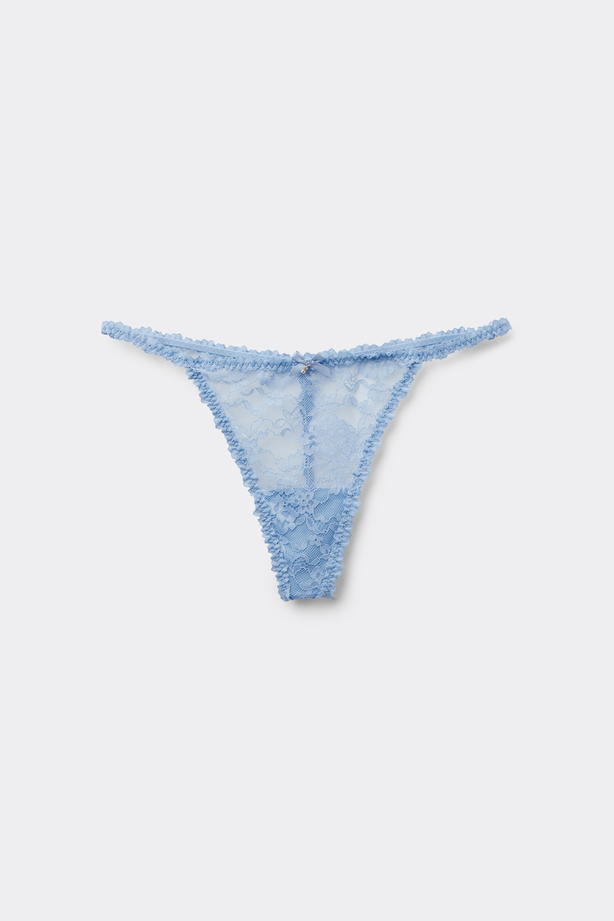 Lace Tanga Panel G-String with Charm