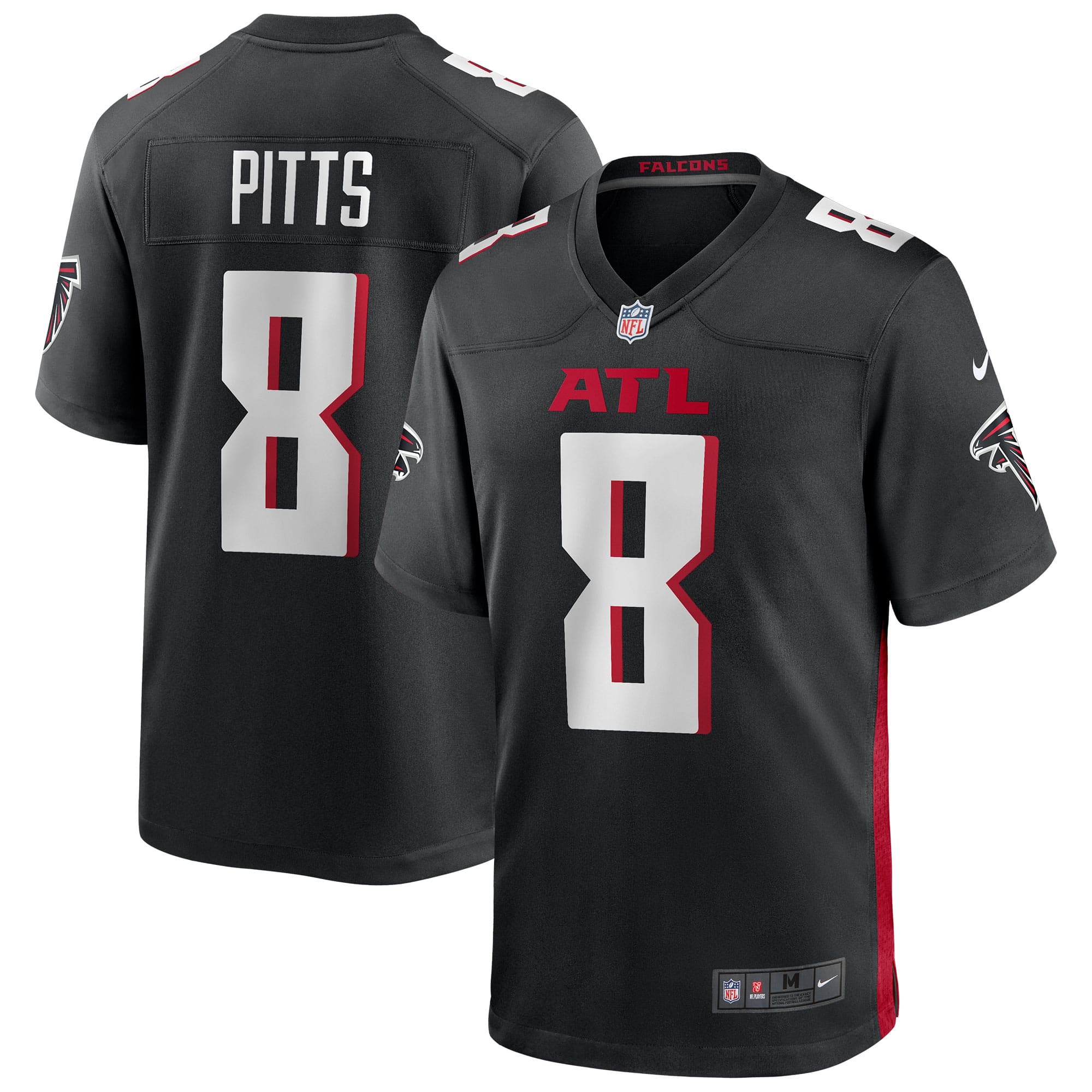Kyle Pitts #8 Atlanta Falcons Nike Game NFL Football Jersey Black