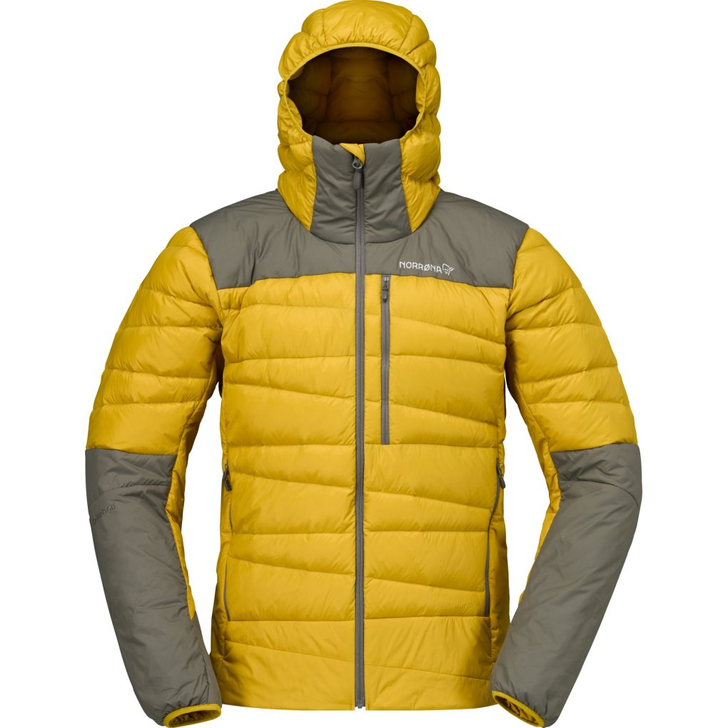 Norrona falketind down750 hood Jacket Men - Golden Palm