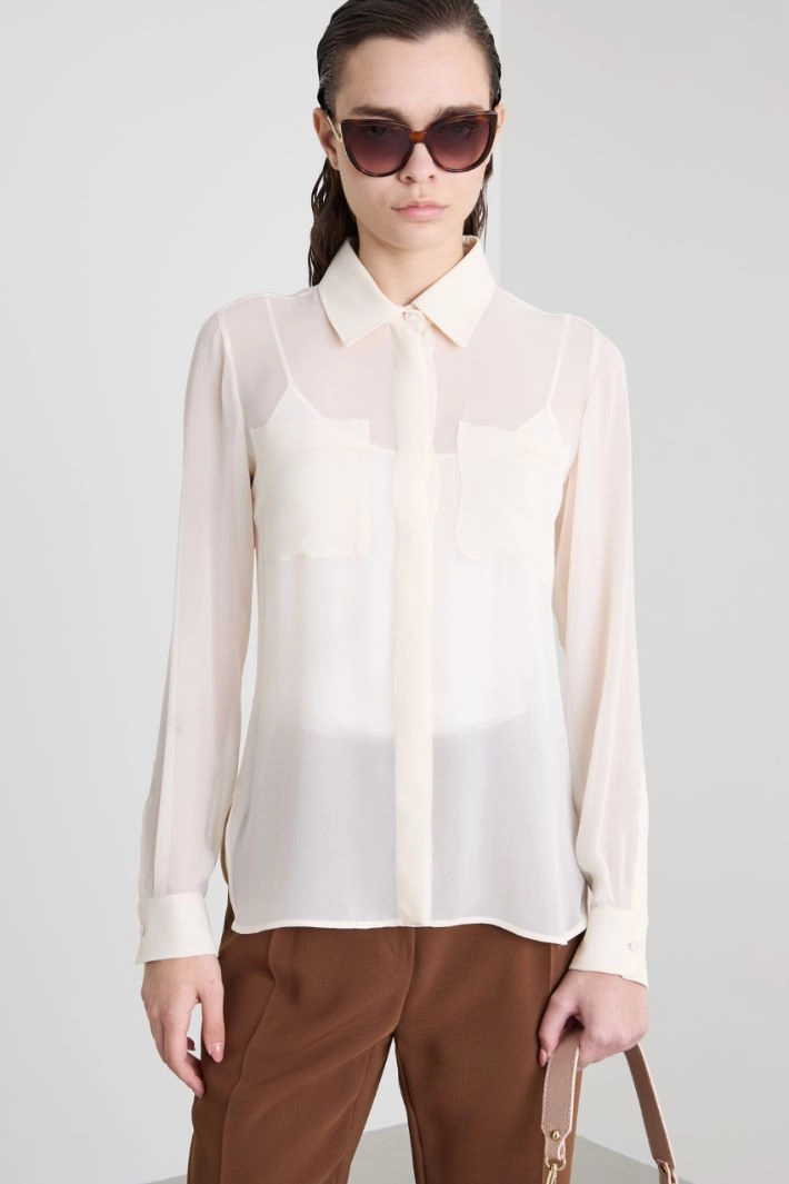 Loose silk shirt - CREAM
