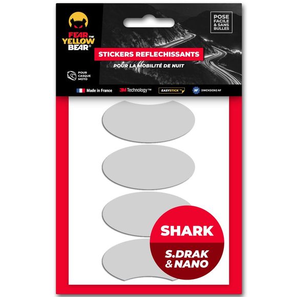 Fear The Yellow Bear Reflective Stickers REPLICA SHARK STREET DRAK / NANO - WhiteRef: FYB0020