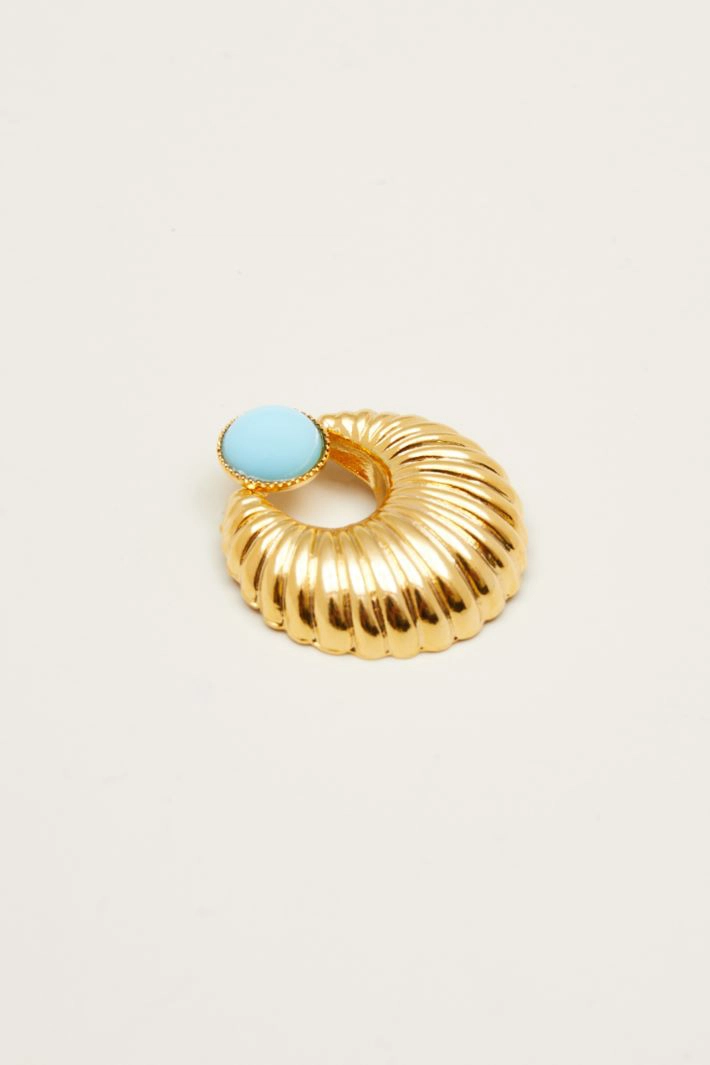 Stud earrings - GOLD LIGHT BLUE