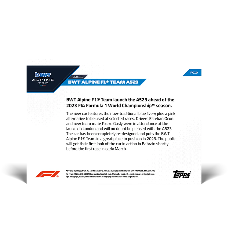 Topps UK - McLaren F1 Team MCL60 - F1 TOPPS NOW® Card #P010