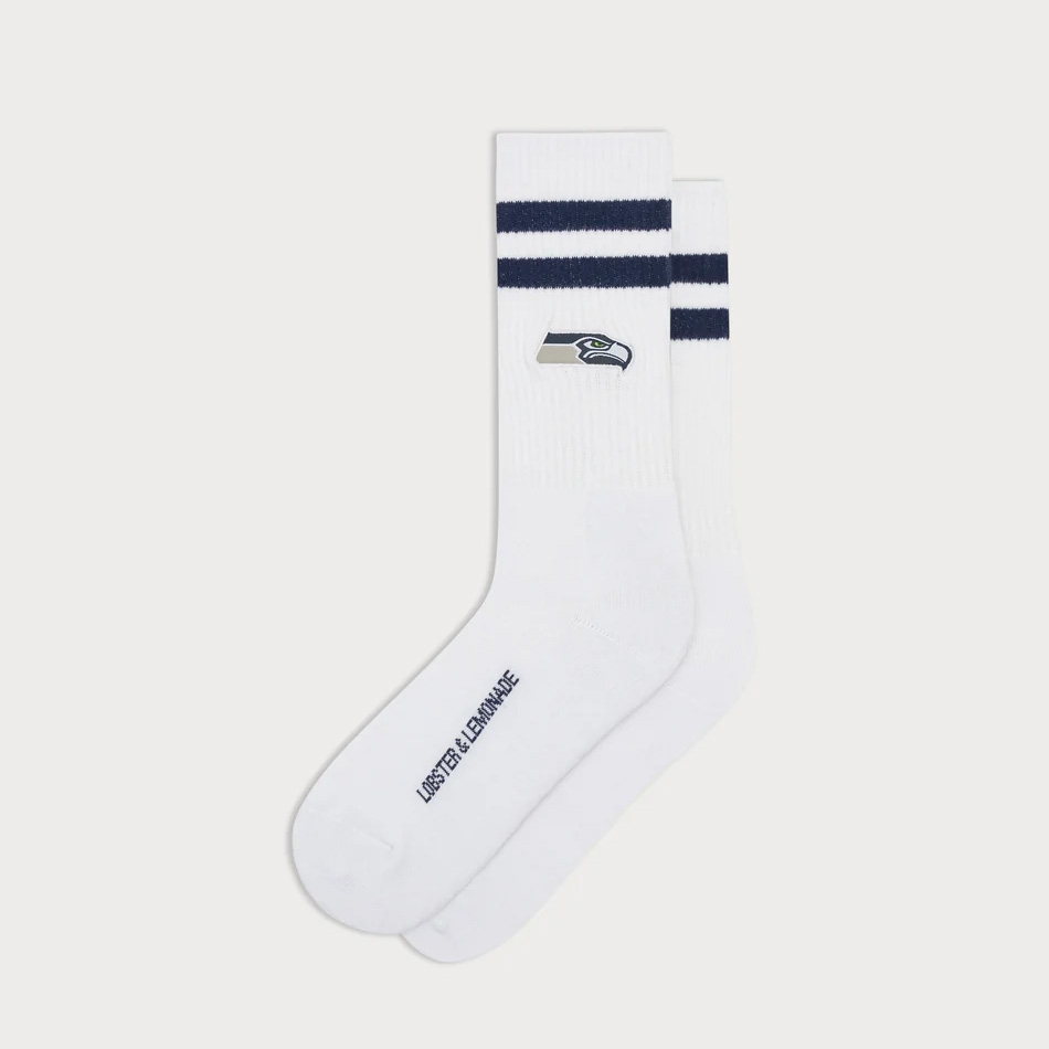 Seattle Seahawks L&L '90 Classics NFL Crew Socks White
