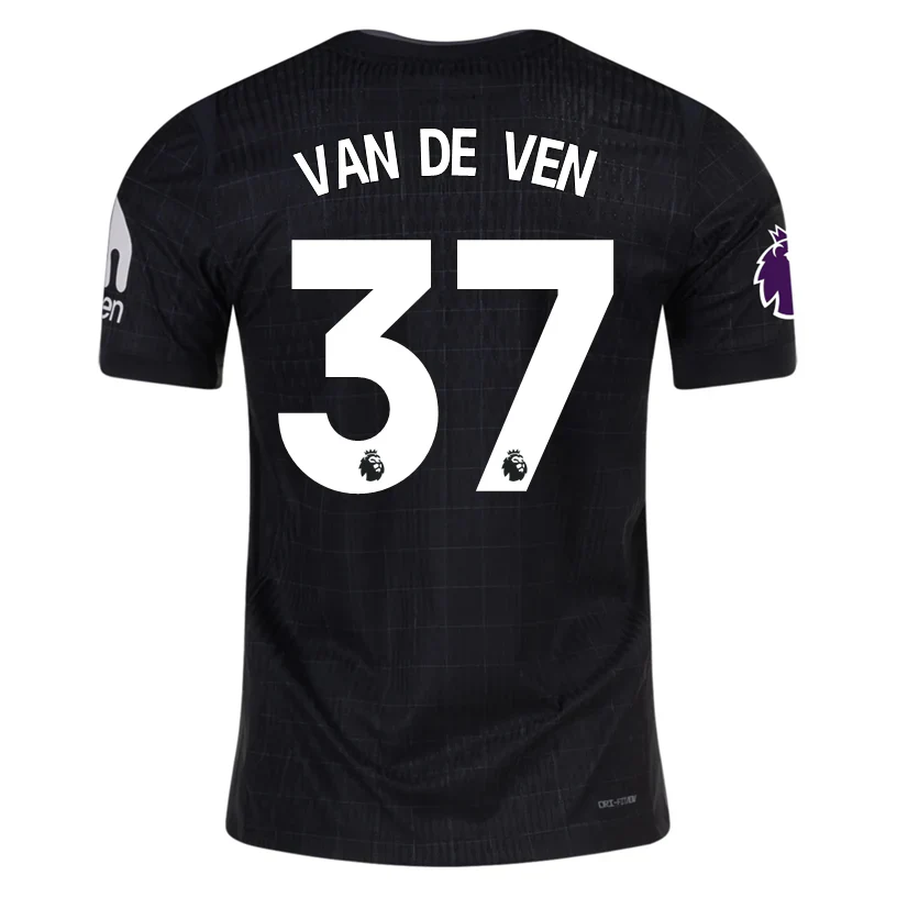Van de ven Tottenham Hotspur Authentic Away Jersey 25/26 w/ EPL Patch (Black/Iron)