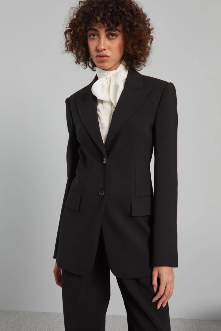 Blazer in double canvas - BLACK