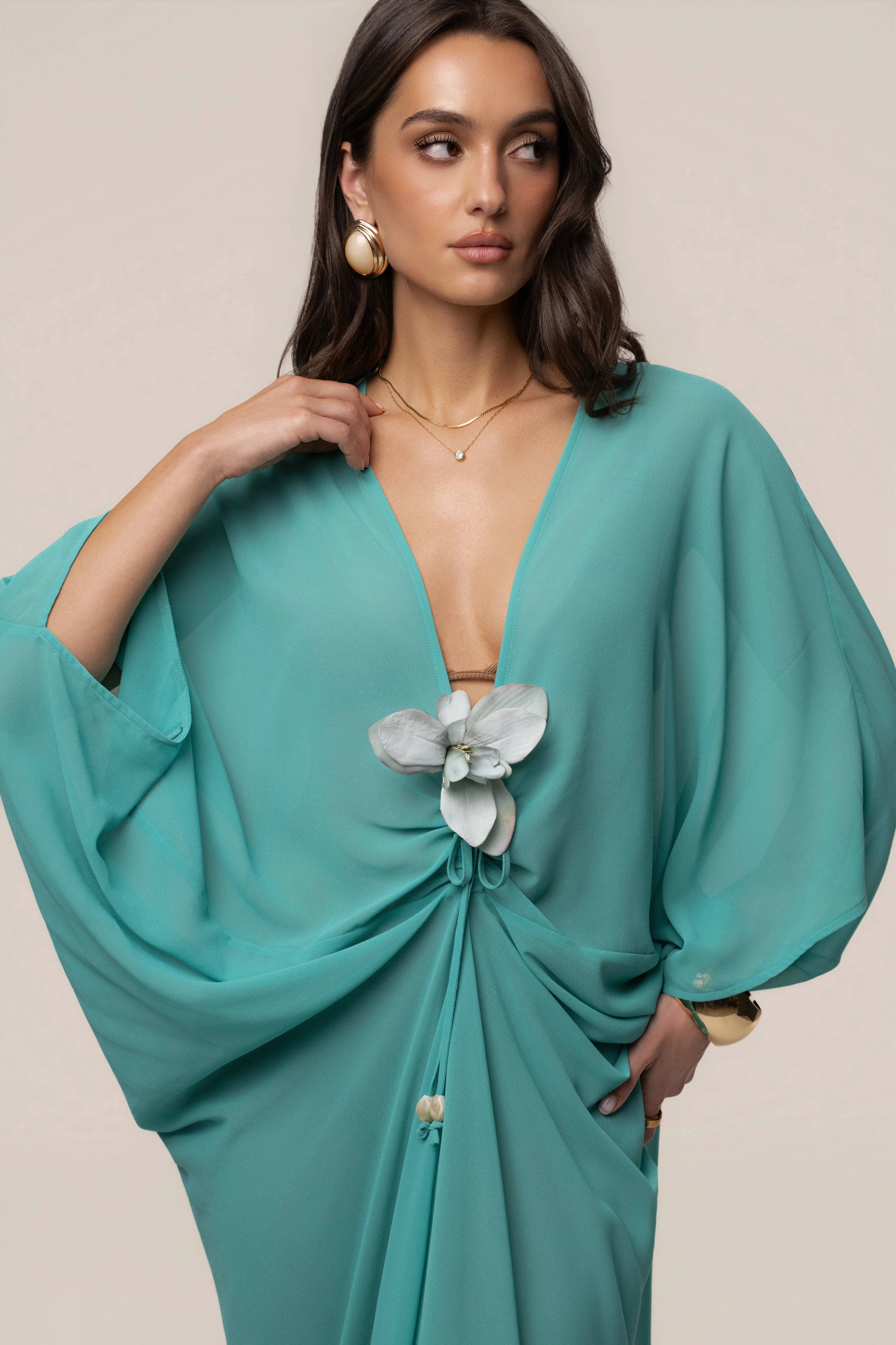 Teal Longer Days Cover Up Dress