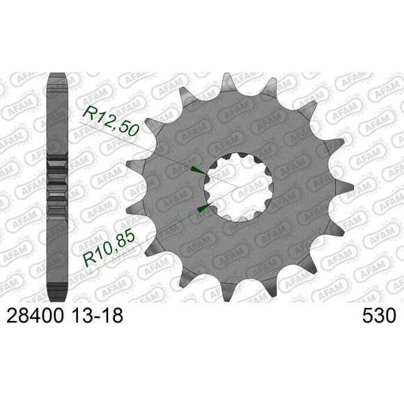 AFAM STEEL 530 Countershaft Sprocket - 16 TEETH - GrayRef: AA0597 / 28400-16