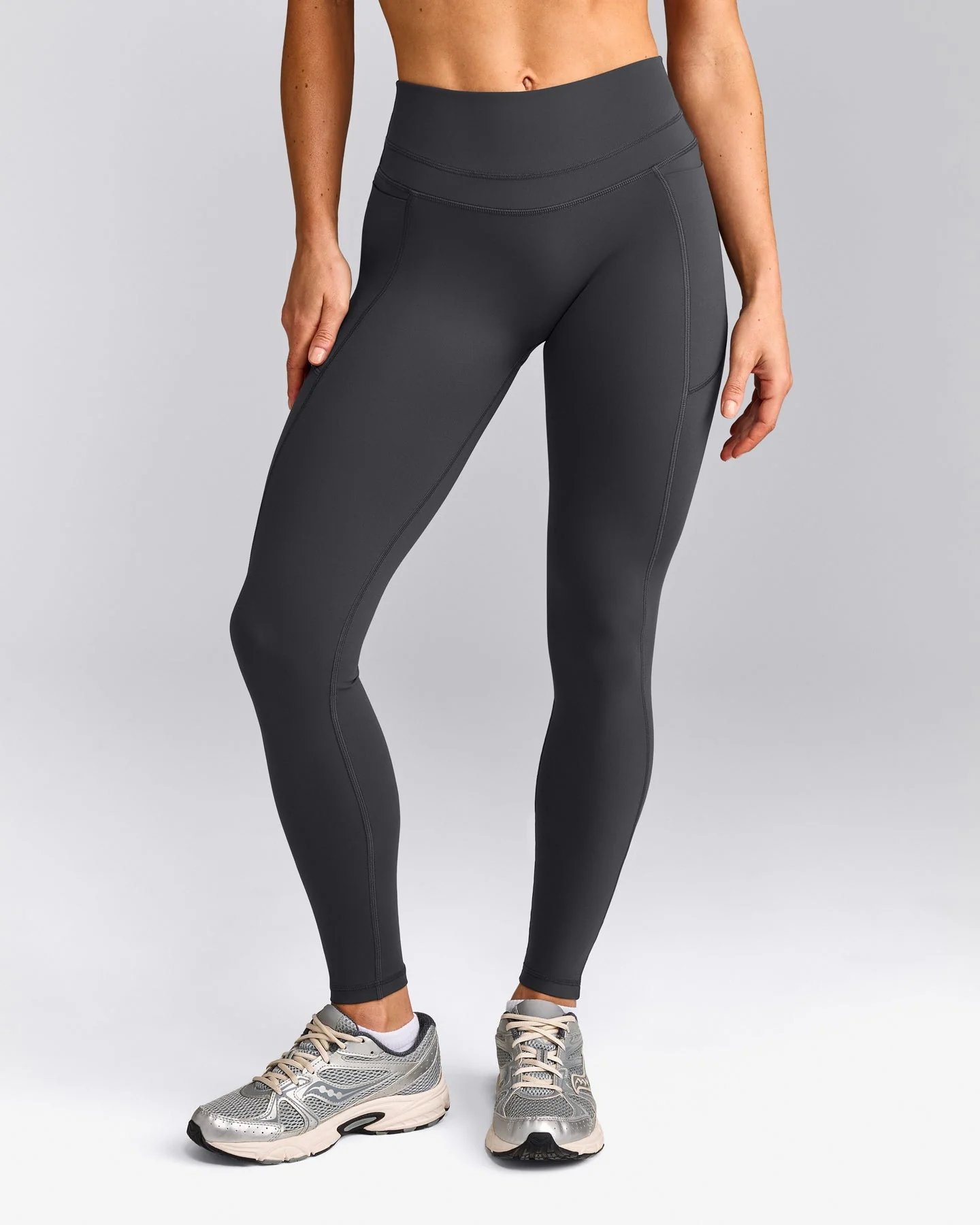 UnifiedMove™ High Waisted Pocket Leggings with Reflective Logo | Coal
