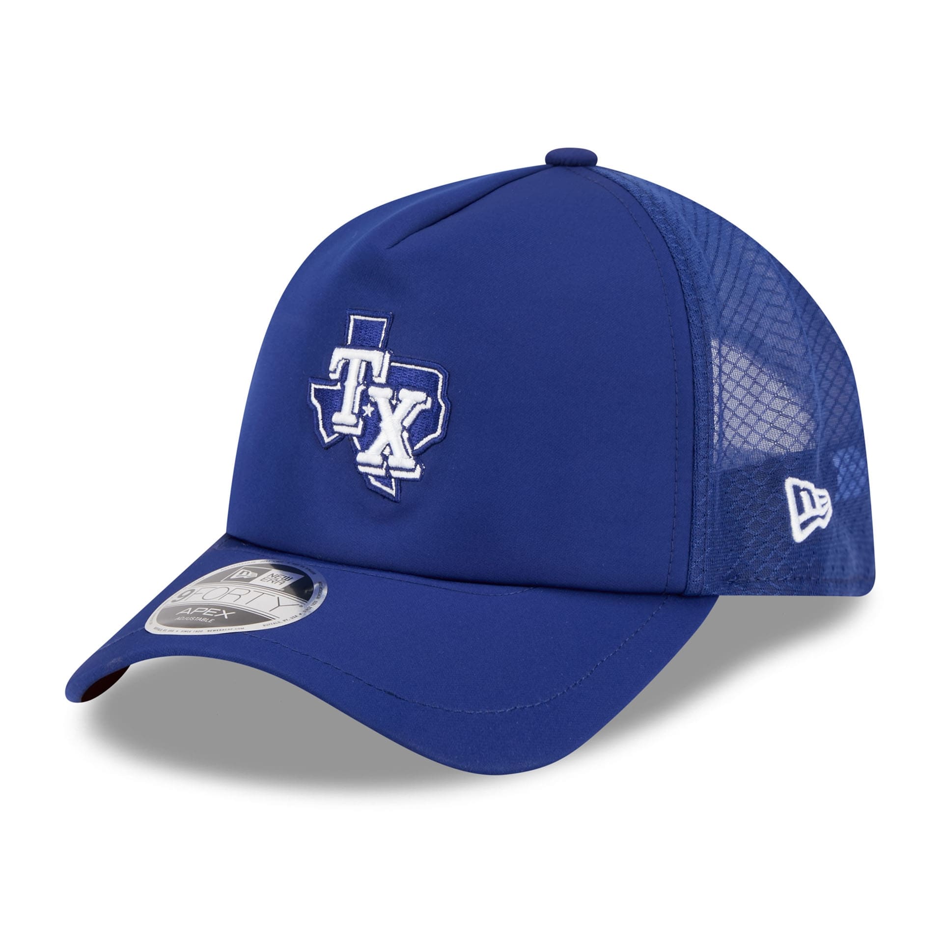 Texas Rangers 2026 MLB Batting Practice 9FORTY APEX Trucker Cap Blue