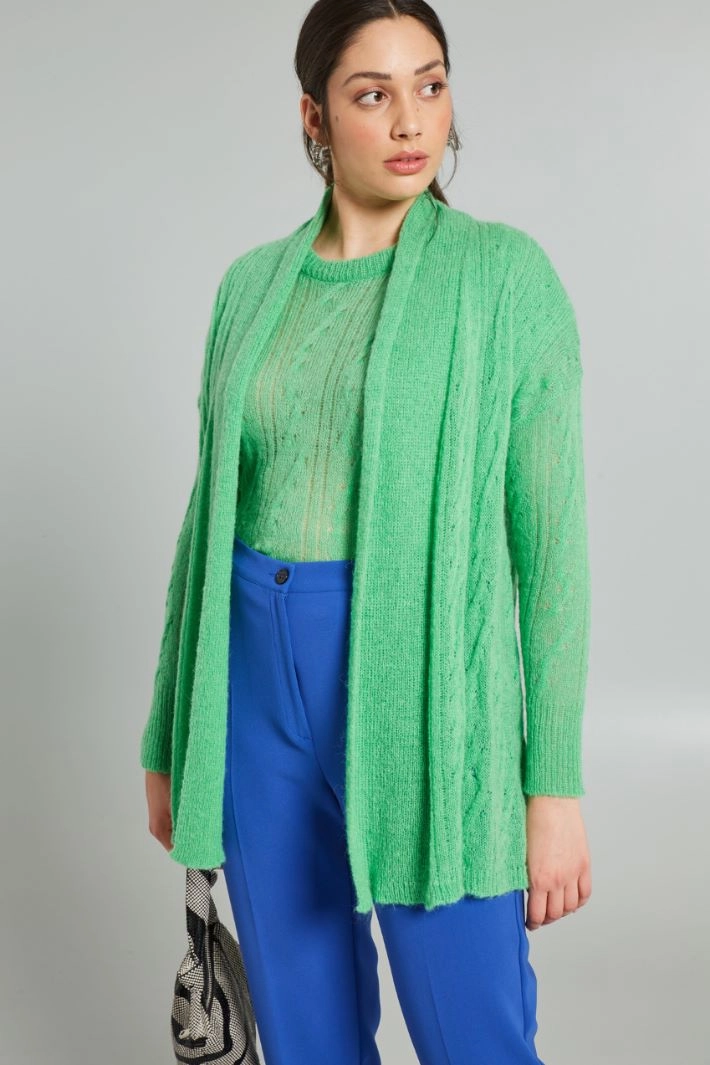 Alpaca-blend cardigan - GREEN
