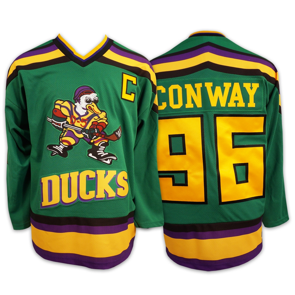 The Mighty Ducks #96 Charlie Conway Replica Hockey Jersey Green
