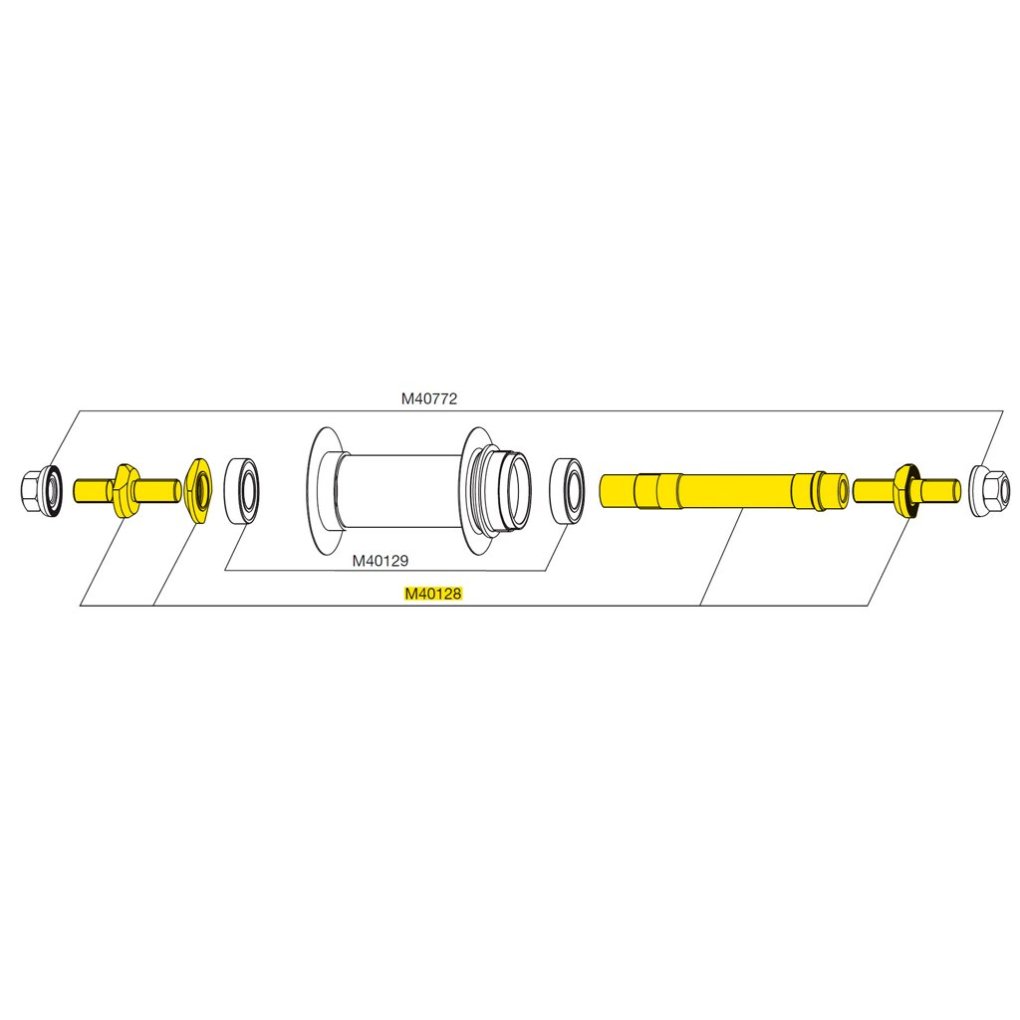 Mavic Comete Track Hub Axle Bolt + Lock Nut - M40128