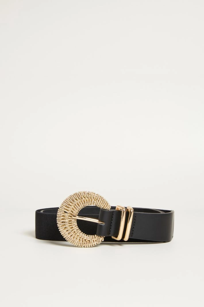 Half-moon buckle belt - BLACK