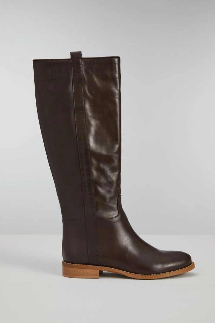 High leather boots - CHOCOLATE LEATHER
