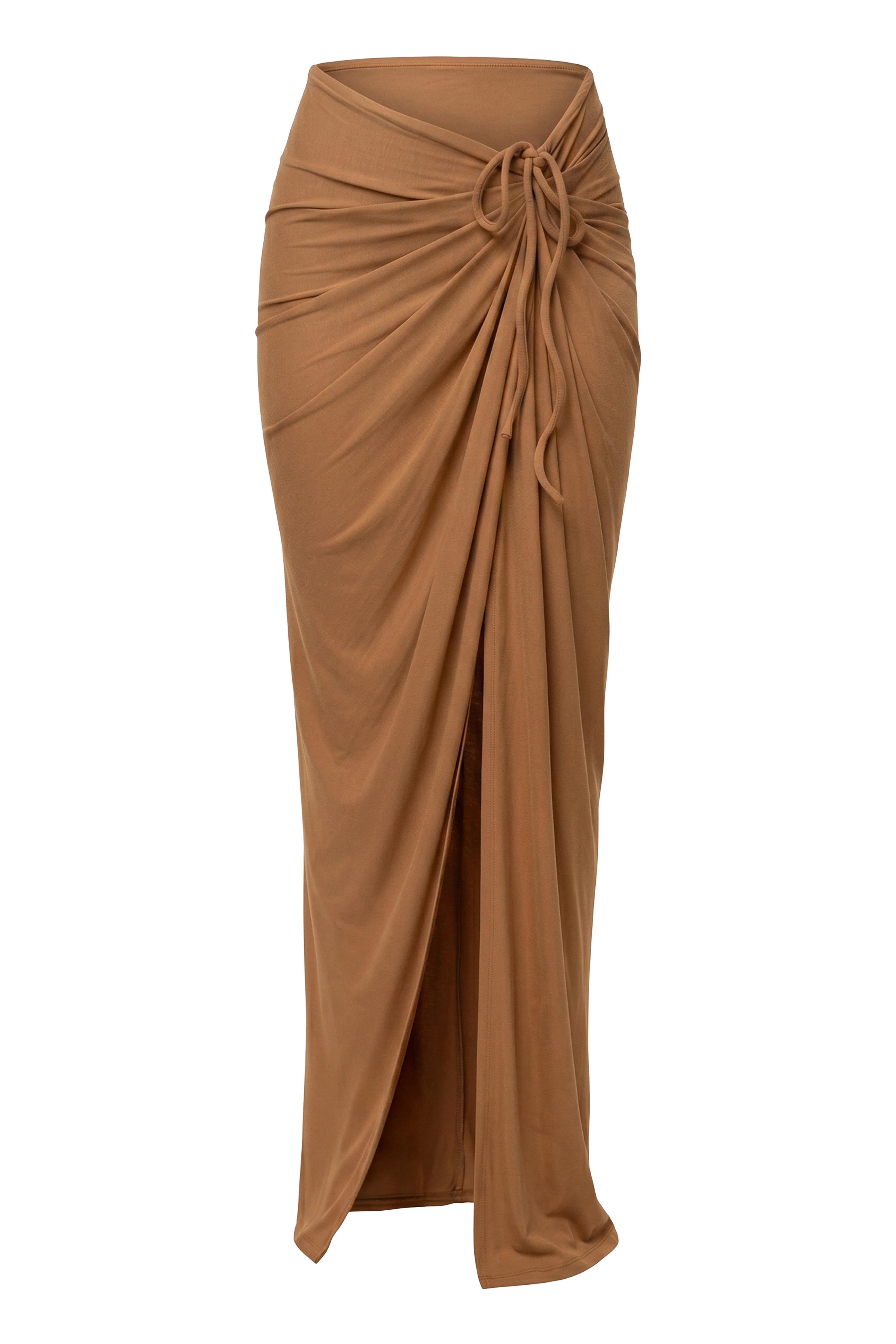 Tan Island Drape Maxi Skirt