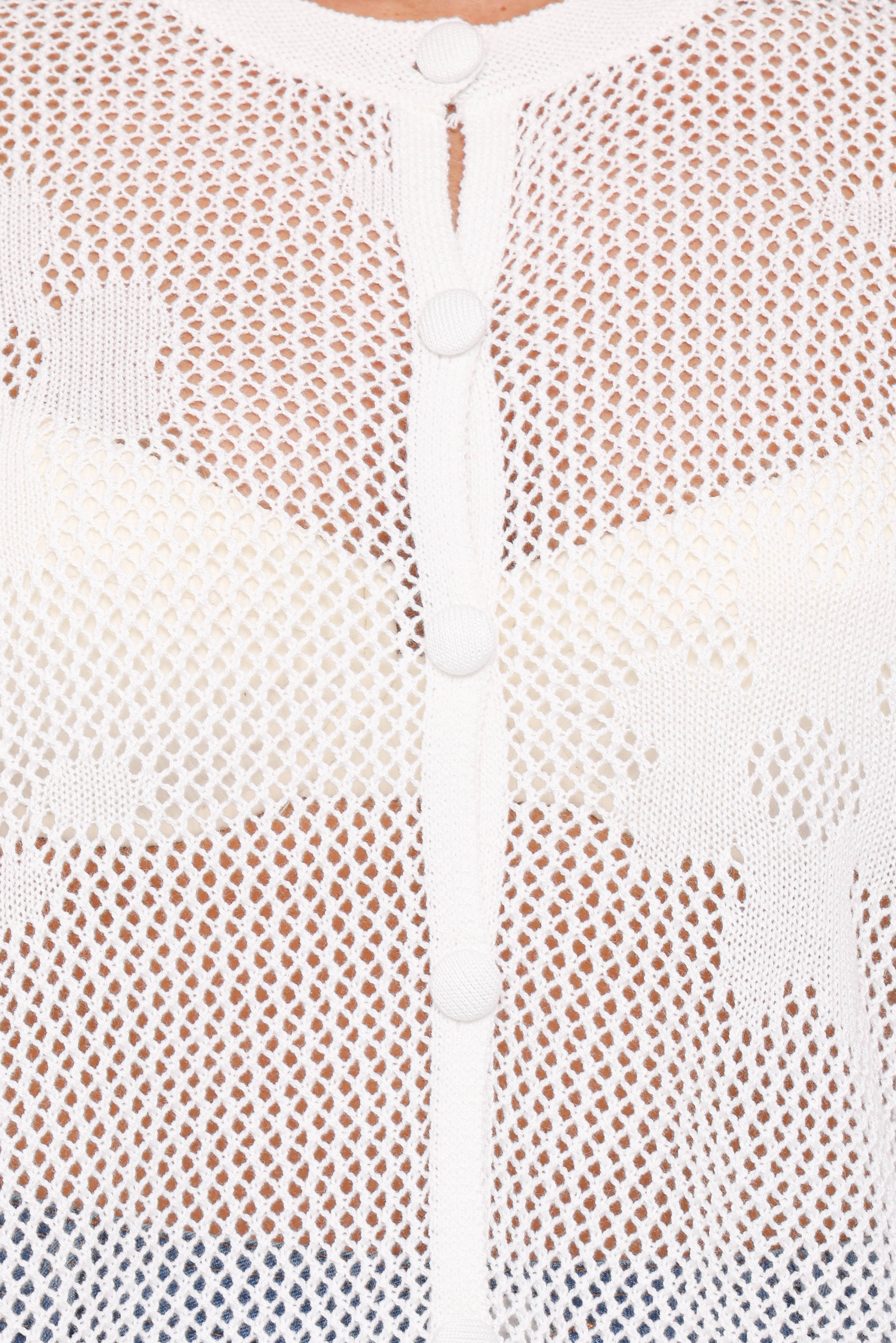Maddox Open Stitch Cardigan - White