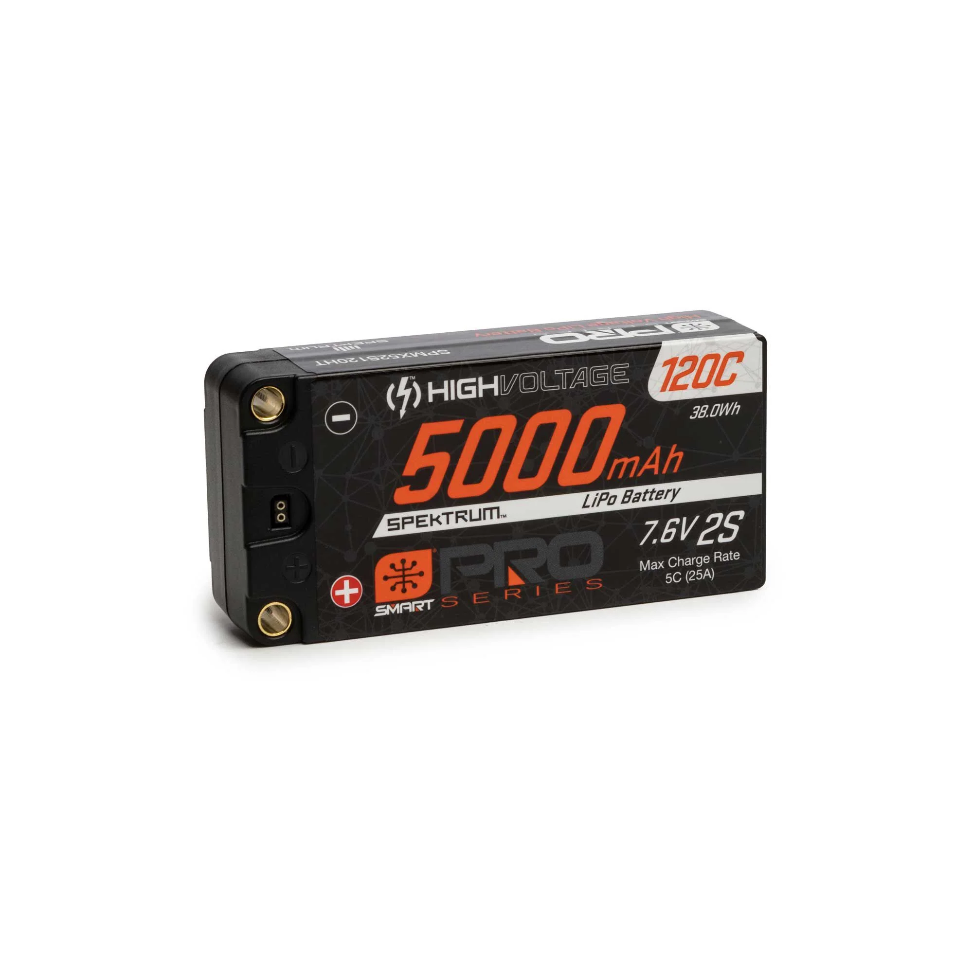 7.6V 5000mAh 2S 120C Smart Pro Race Shorty Spektrum SPMX52S120HT