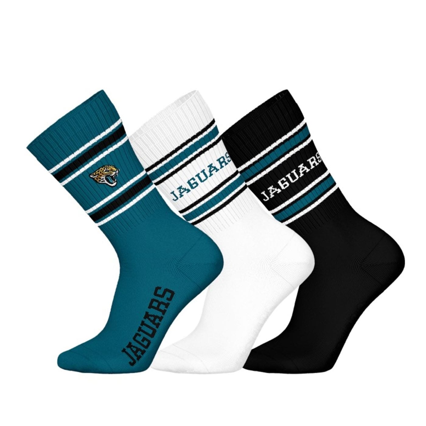 Jacksonville Jaguars Team Set NFL Crew Socks (3-Pack)