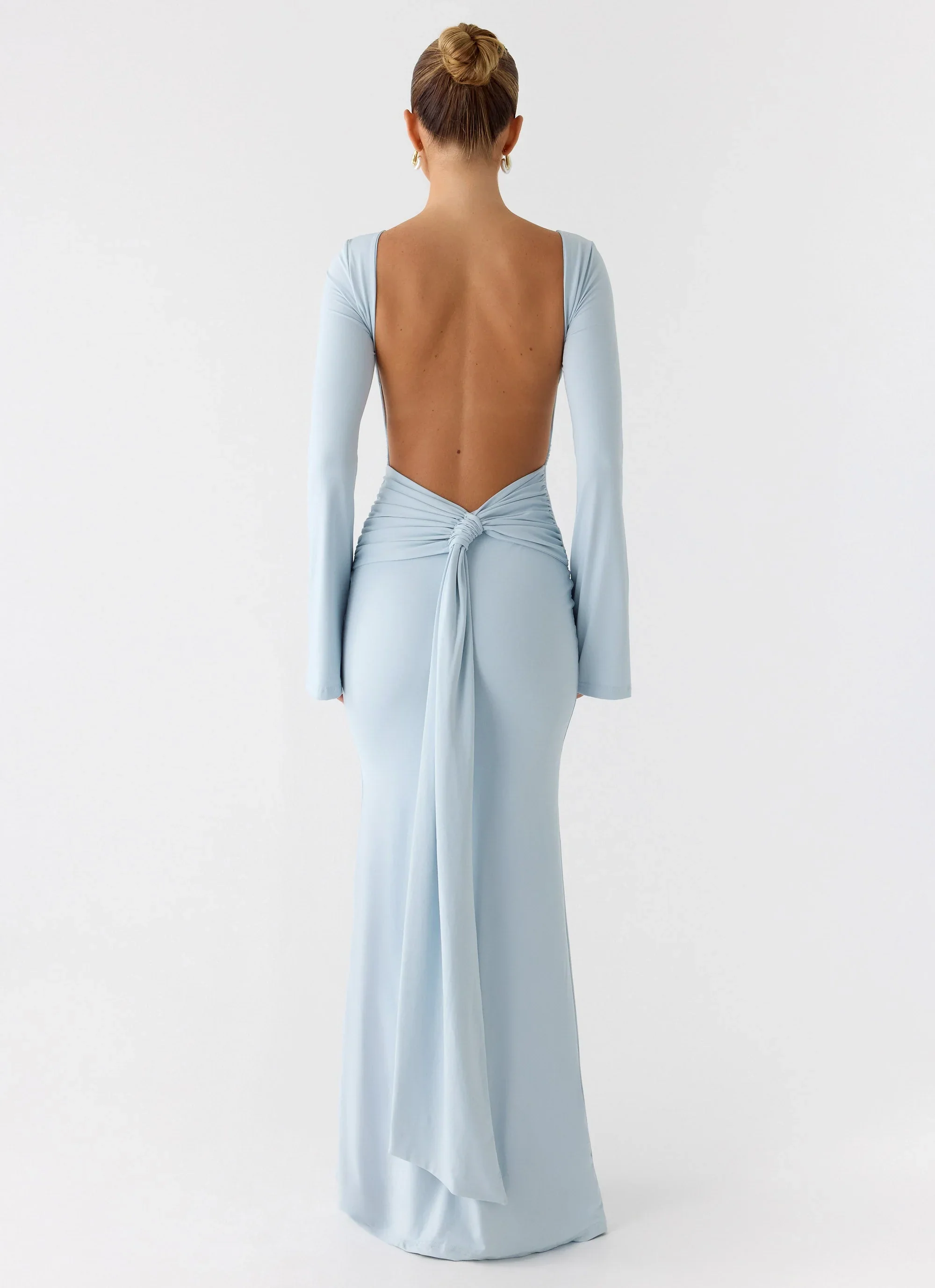 Midnight Song Long Sleeve Maxi Dress - Misty Blue