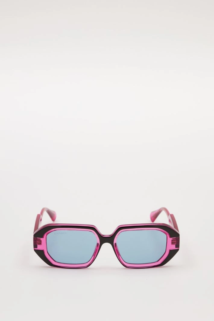 Geometric glasses with bas reliefs - PURPLE