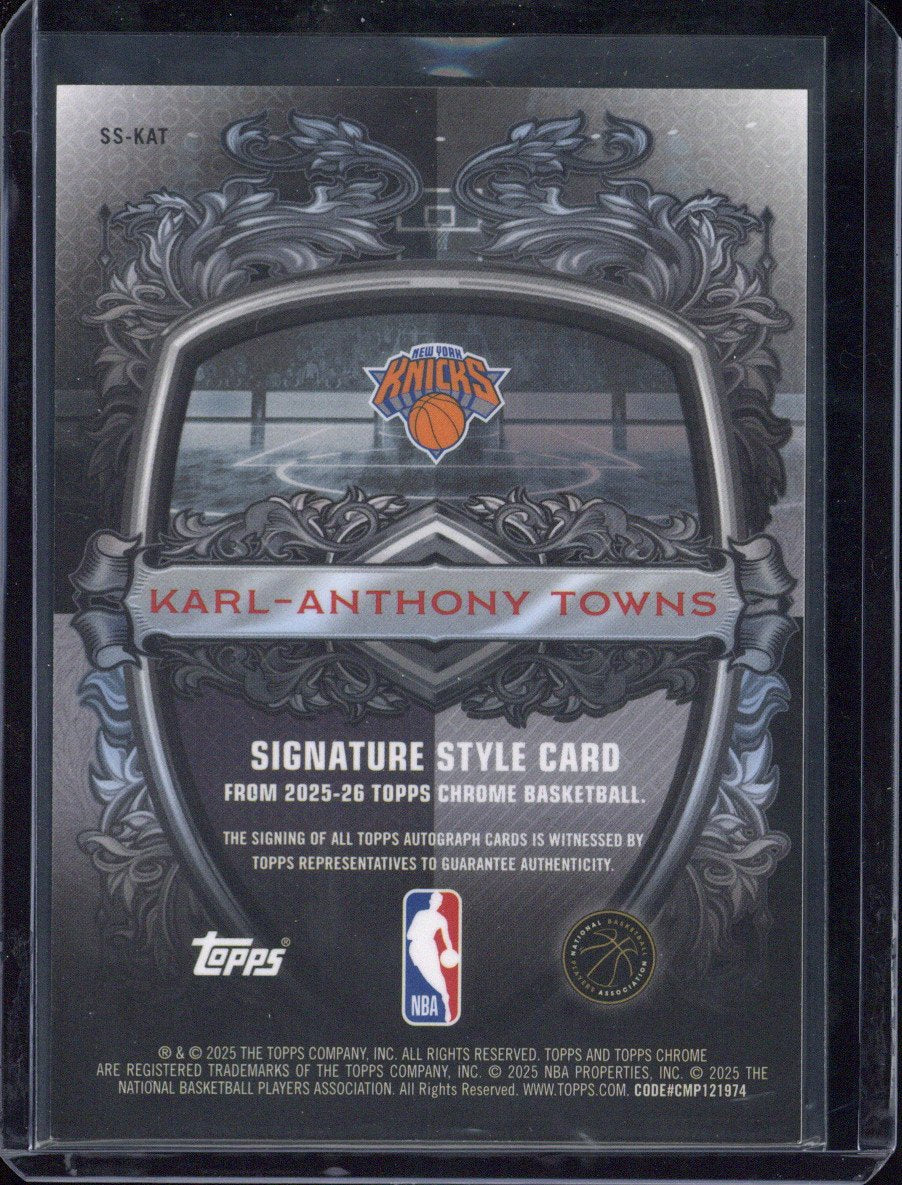 2025 Topps Chrome Karl-Anthony Towns Autograph /150 #SS-KAT