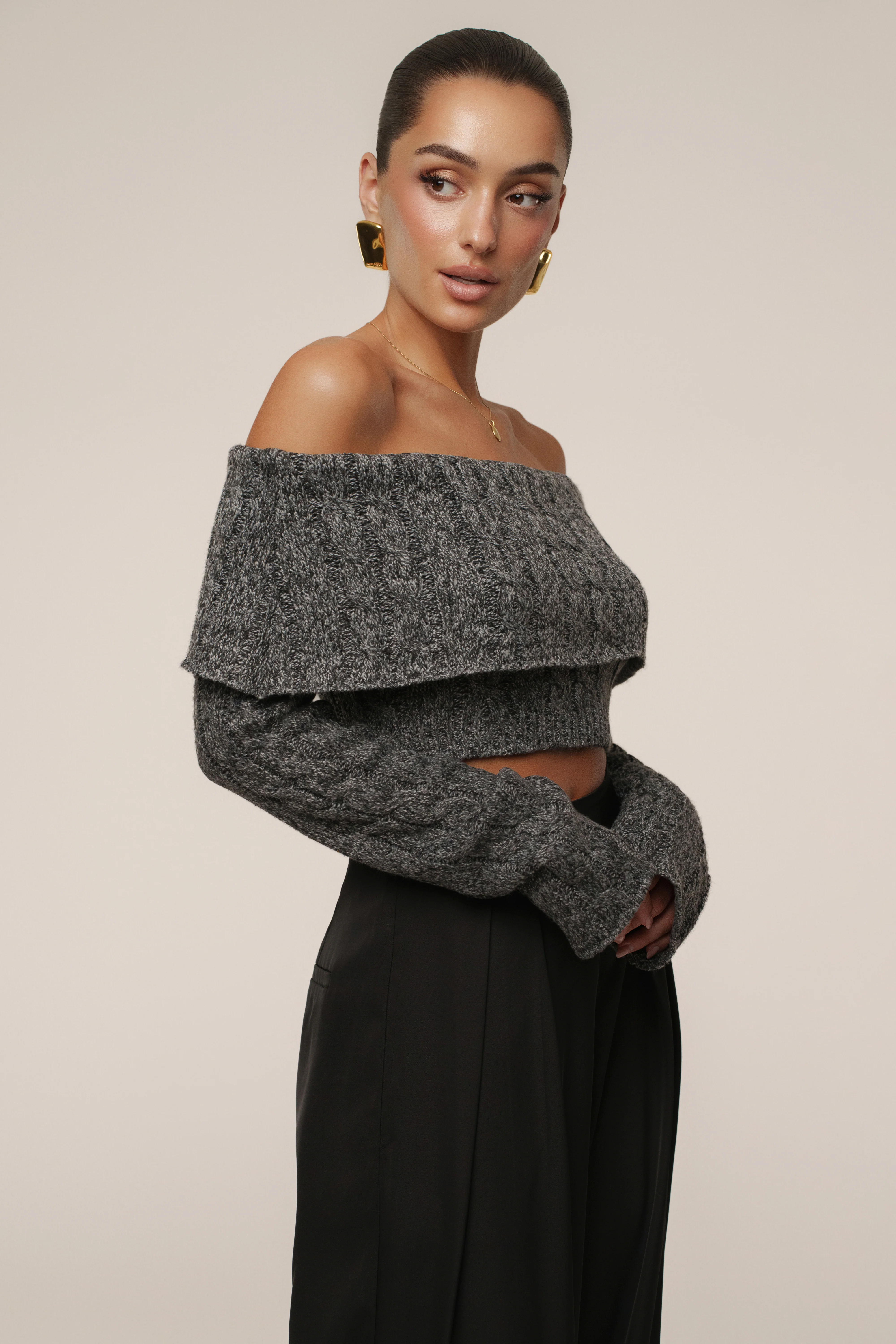 Grey Off Duty Sweater Top