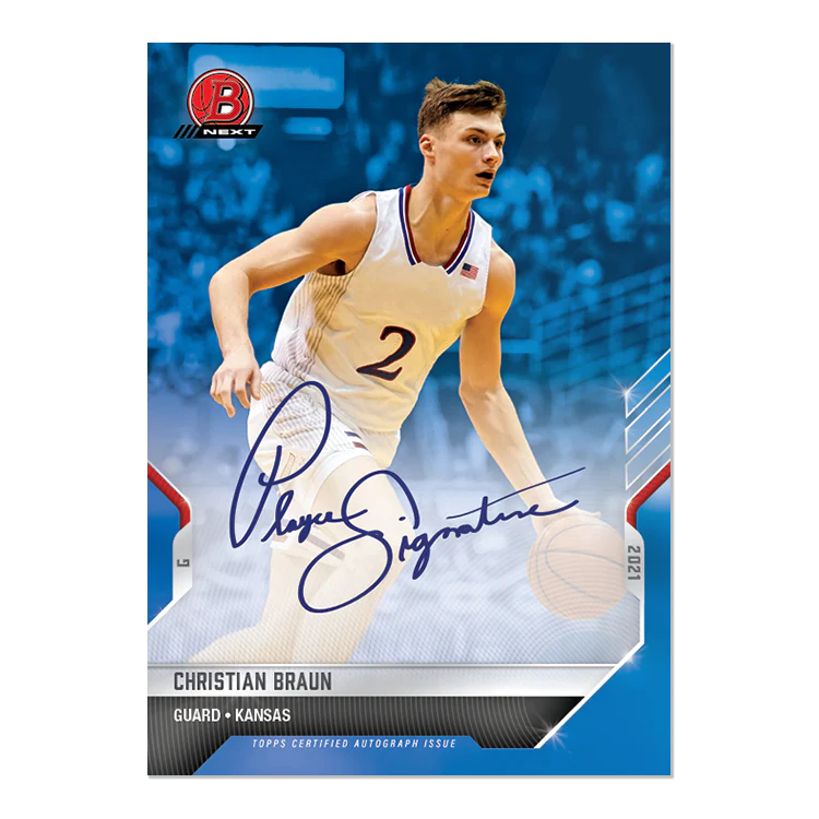On-Card Auto # to 49 - Christian Braun - 2021 Bowman NEXT TOPPS NOW® Basketball Card 7B