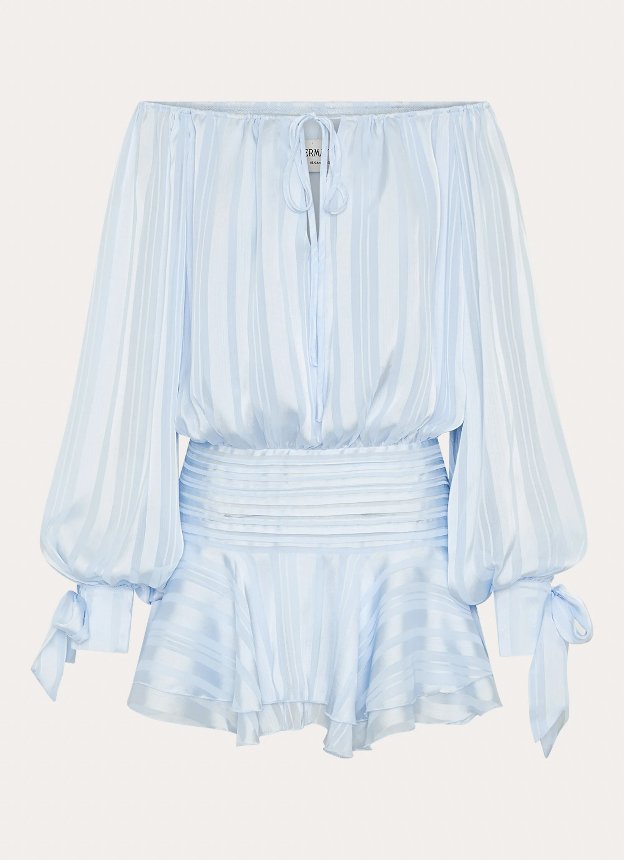 Eira Balloon Sleeve Mini Dress - Baby Blue