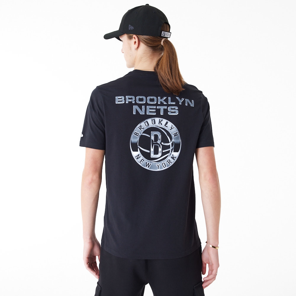 Brooklyn Nets Holographic New Era NBA T-Shirt Black
