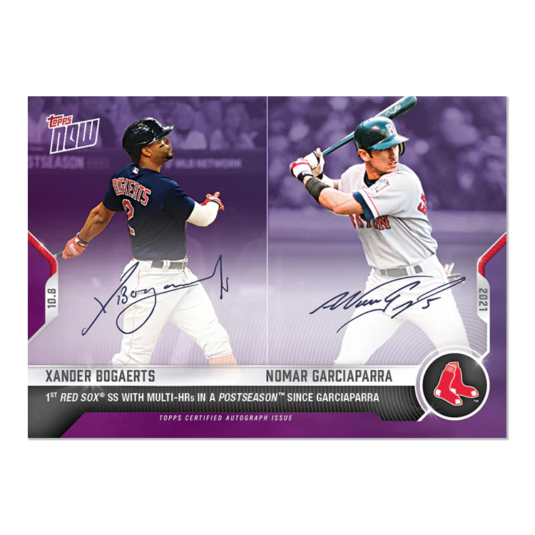 On-Card Auto # to 25 - Xander Bogaerts / Nomar Garciaparra - 2021 MLB TOPPS NOW® Card 933C