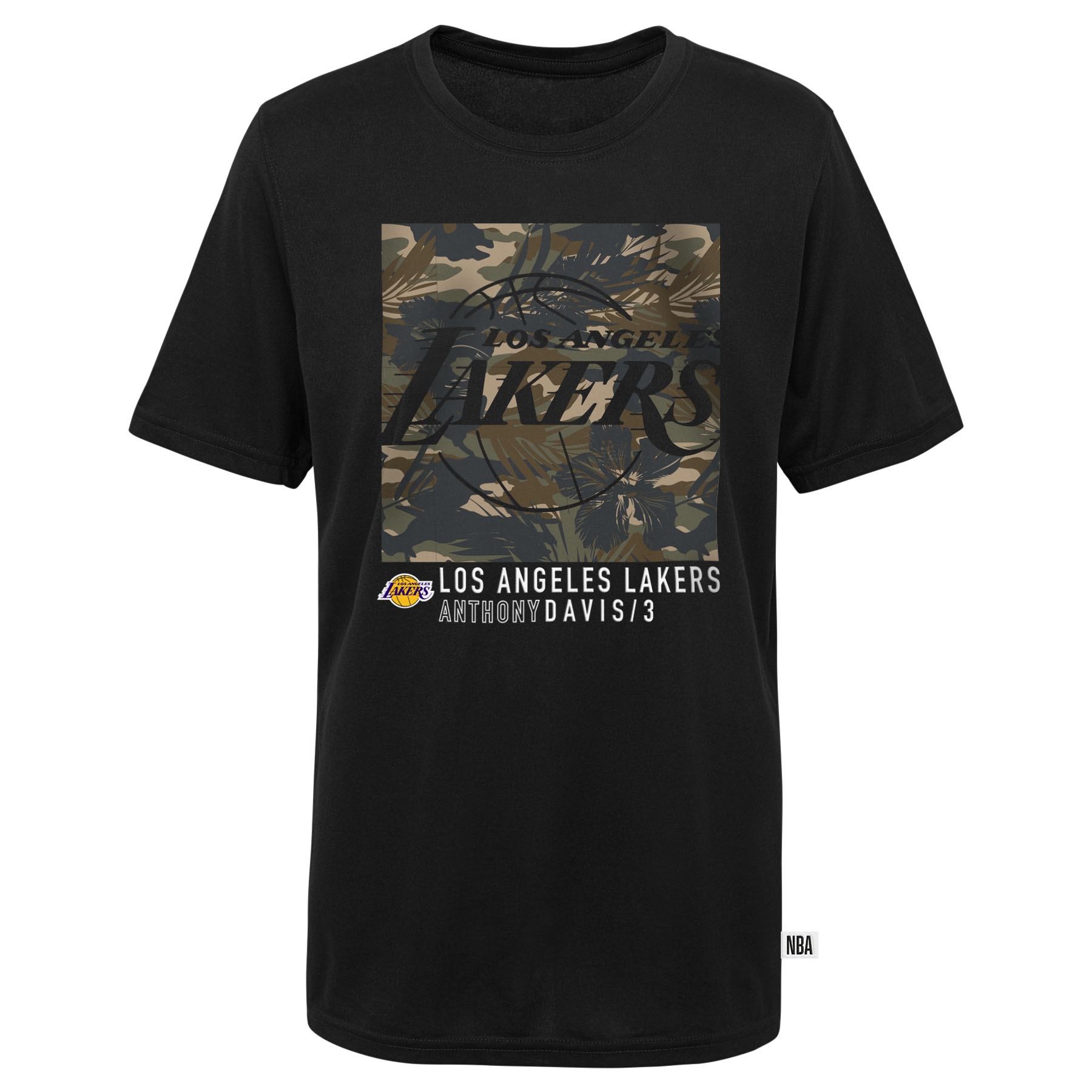 Los Angeles Lakers Anthony Davis Camo Logo NBA T-Shirt Black