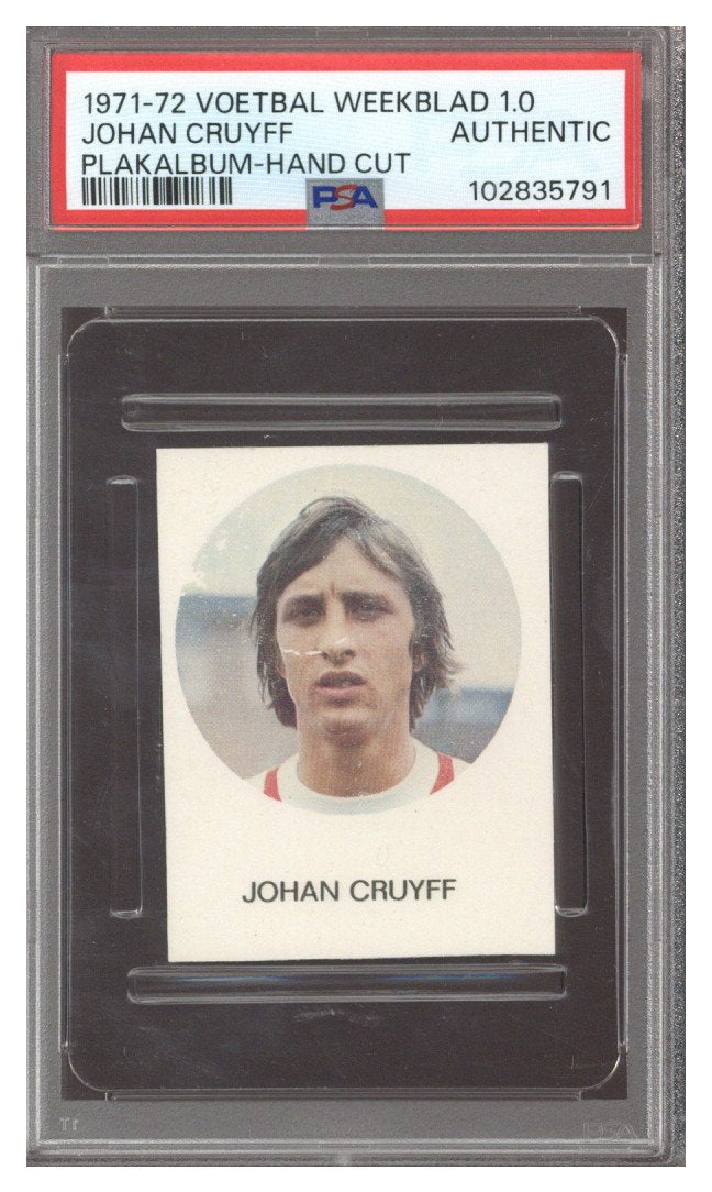 1971 Voetbal Weekblad 1.0 Johan Cruyff PLAKALBUM, HAND CUT PSA AUTH
