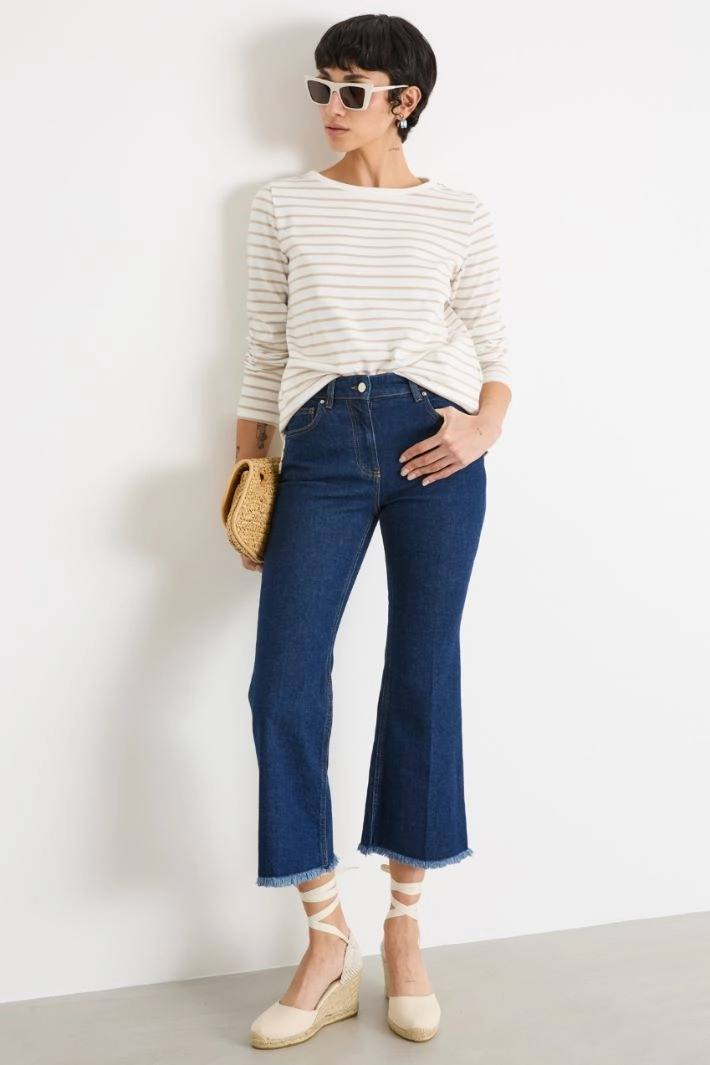 Cropped flared jeans - BLUE