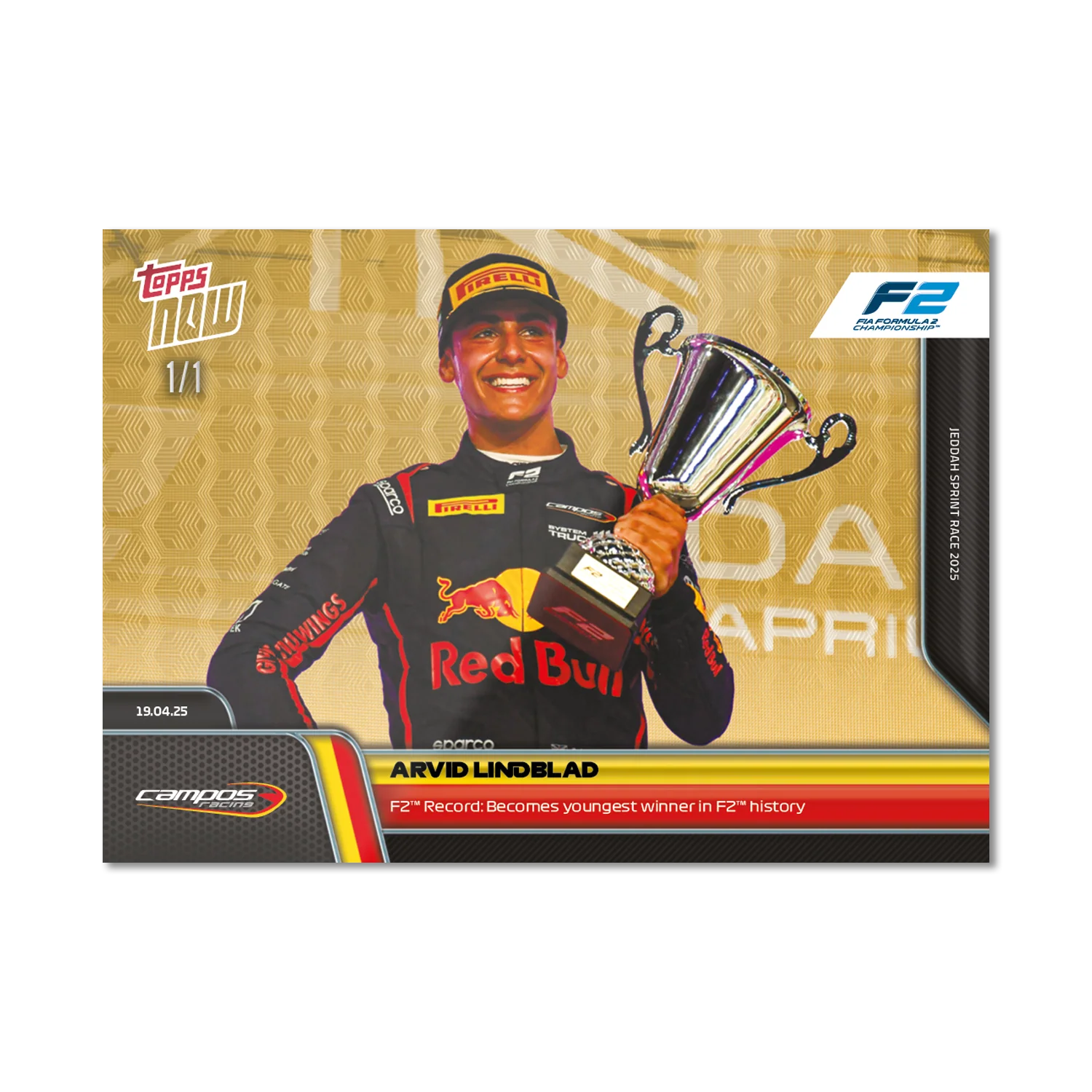 Arvid Lindblad - 2025 Formula 1® Topps NOW® - Card 32