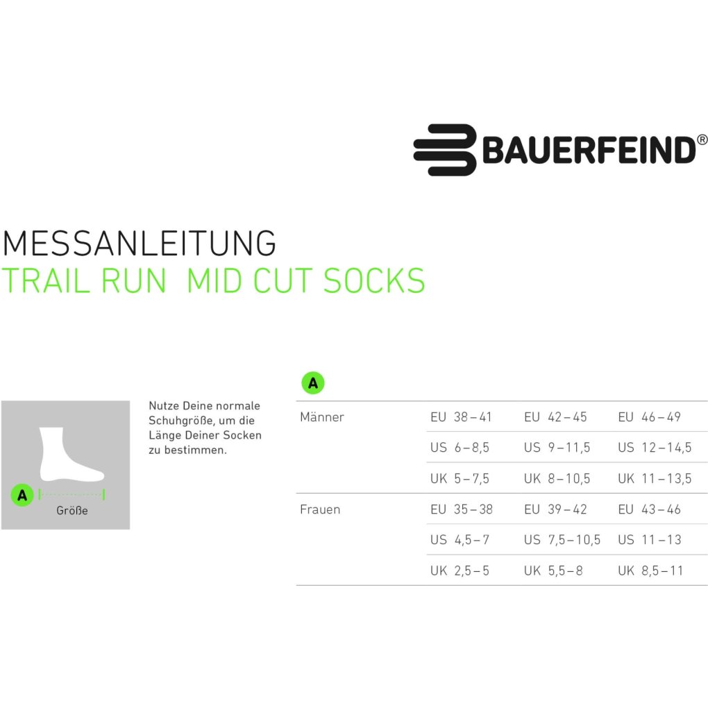 Bauerfeind Trail Run Mid Cut Socks Men - bright lemon