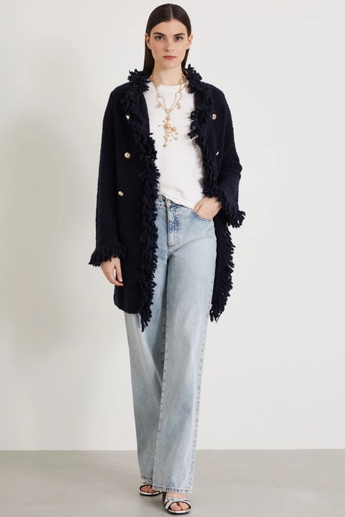 Boucle knit jacket - NIGHT BLUE