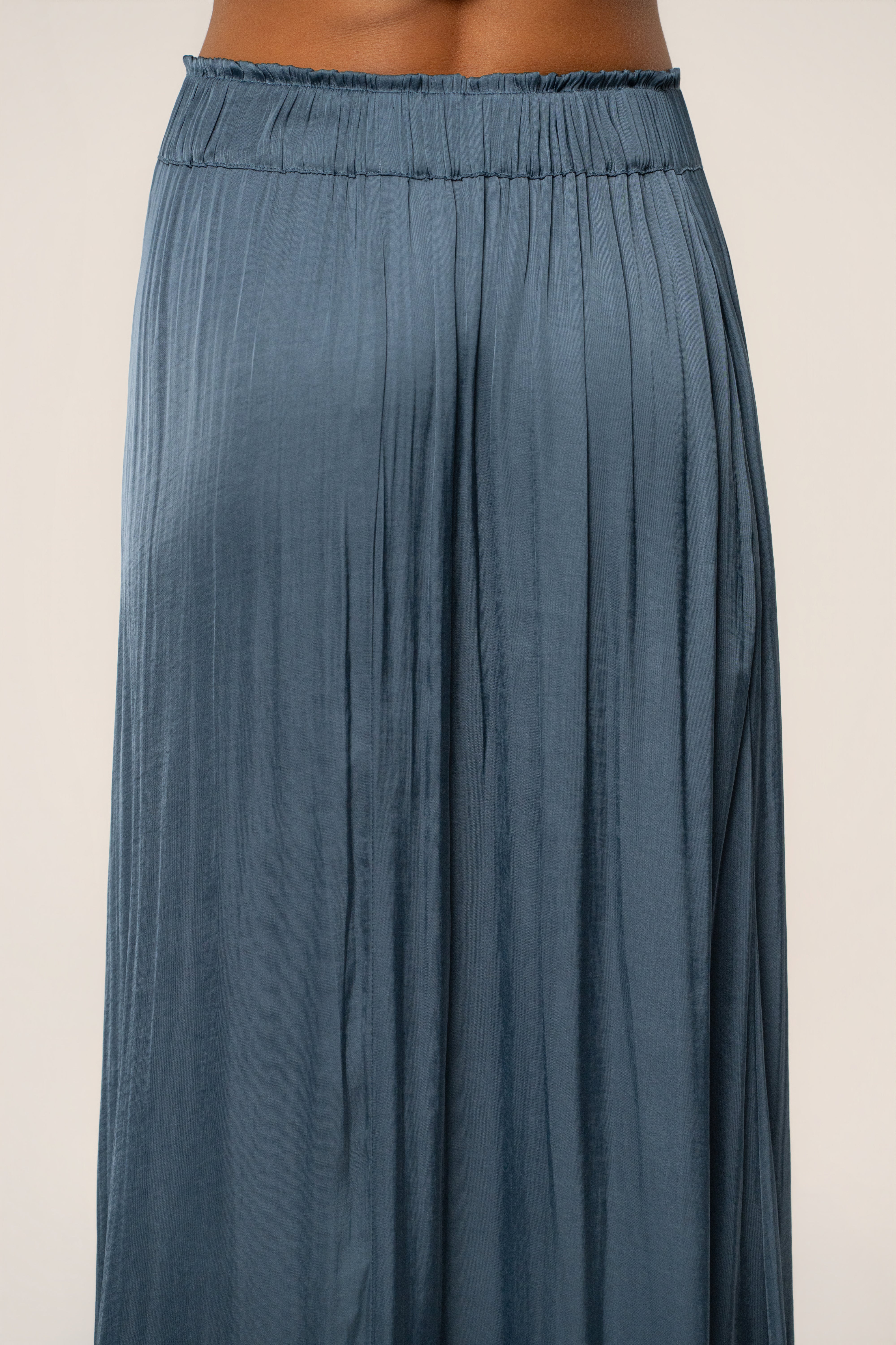 Teal River Satin Maxi Skirt