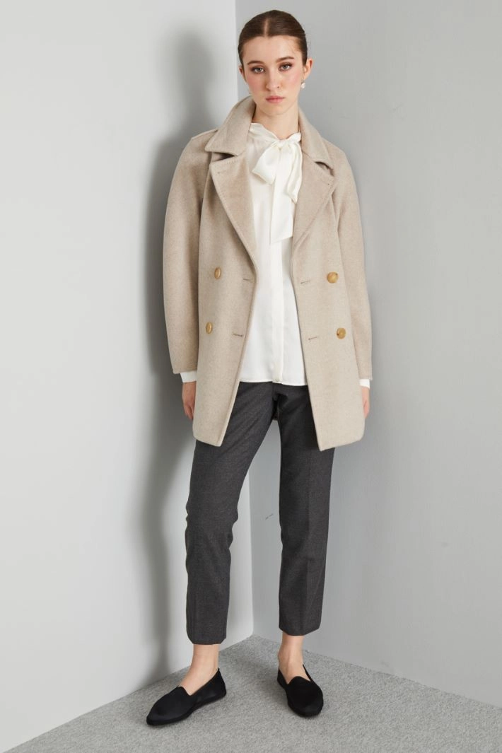 Cashmere pea coat - BEIGE