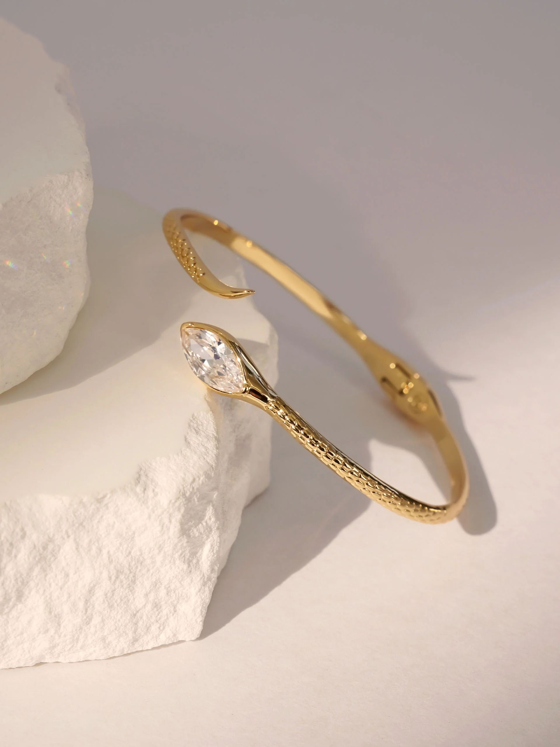 Marquise Snake Cuff Bracelet