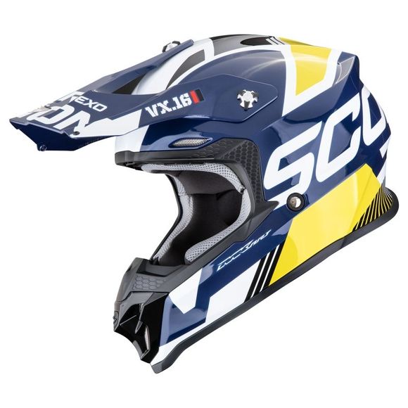 Casque cross Scorpion Exo VX-16 EVO AIR - ANALOG 2026 - Blanc / JauneRef : SC1266