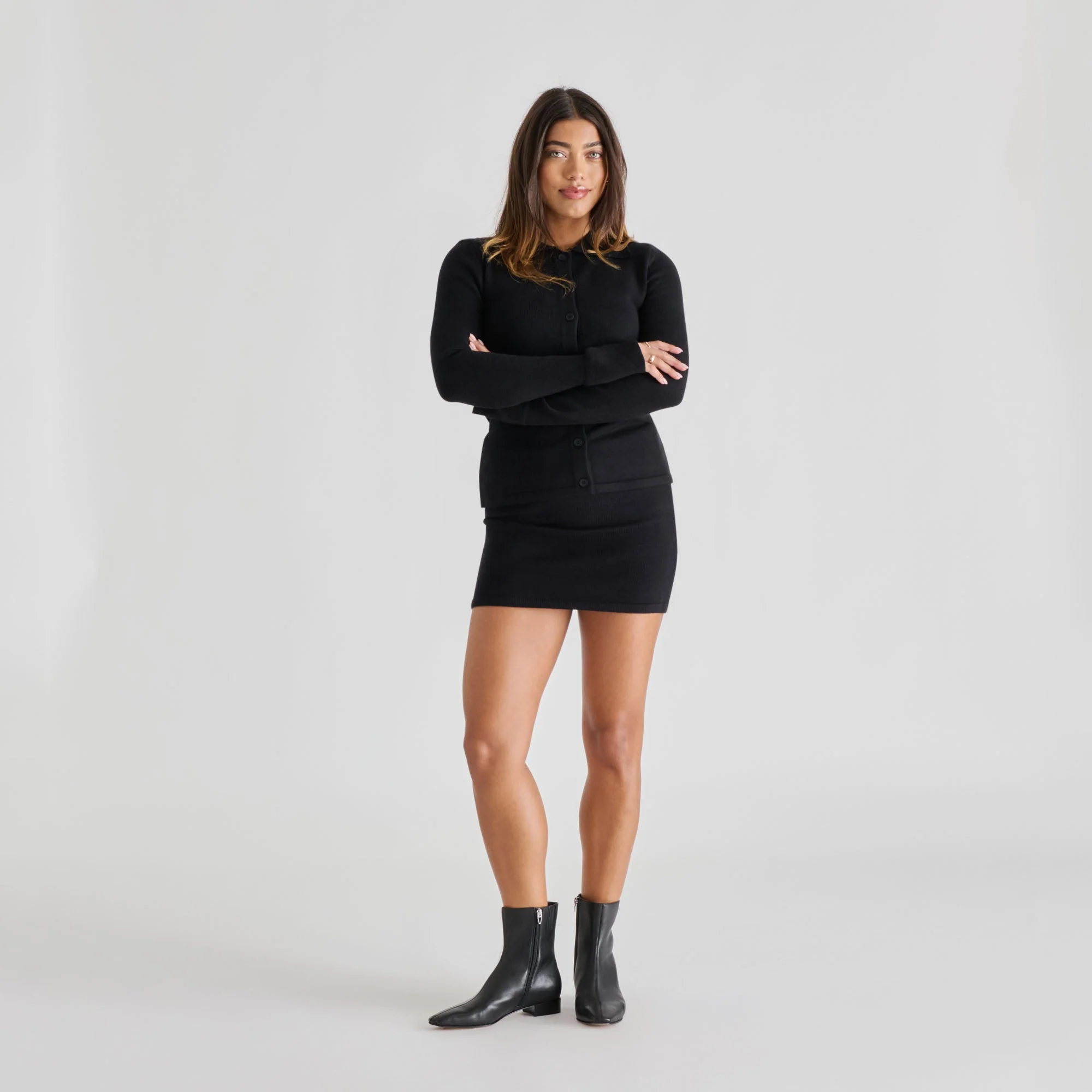 TARINE BOOTIES BLACK LEATHER